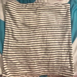 Stripped White & Black Tube Top